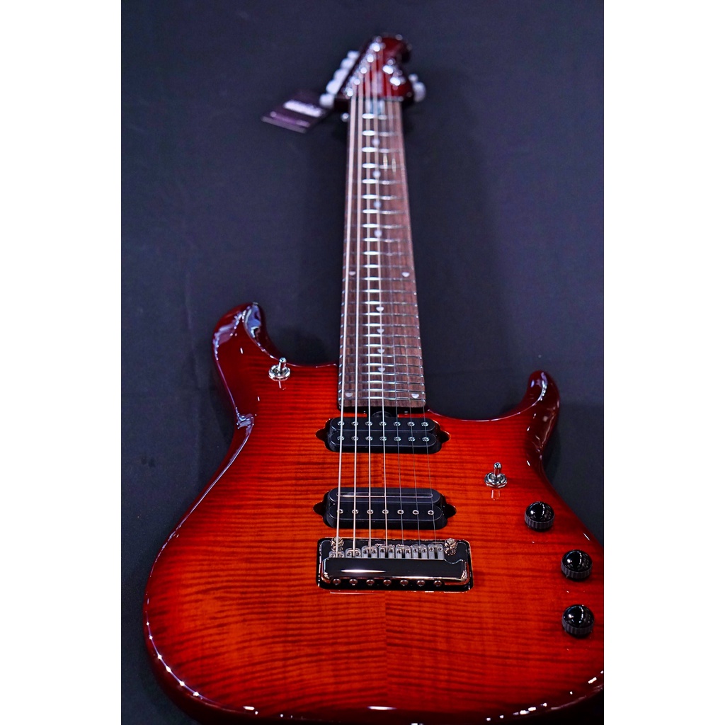 Ernie Ball Music Man JP7 John Petrucci Signature Electric Guitar - Dragon Blood Flame