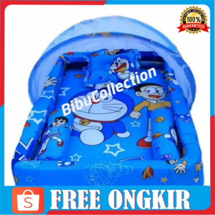 Kasur Kolam Bayi | Kelambu Doraemon | Kasur Karakter Murah | Kasur Set Kelambu Bayi