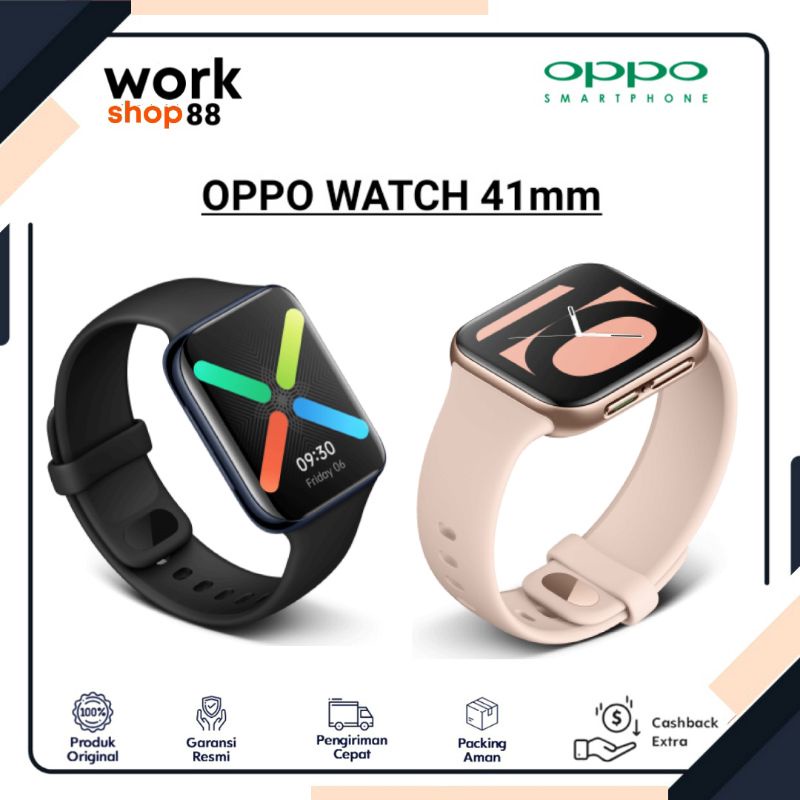 Baru OPPO Watch 41mm - New Original Garansi Resmi - Layar Super AMOLED Curved Display, Bisa Nelpon, 