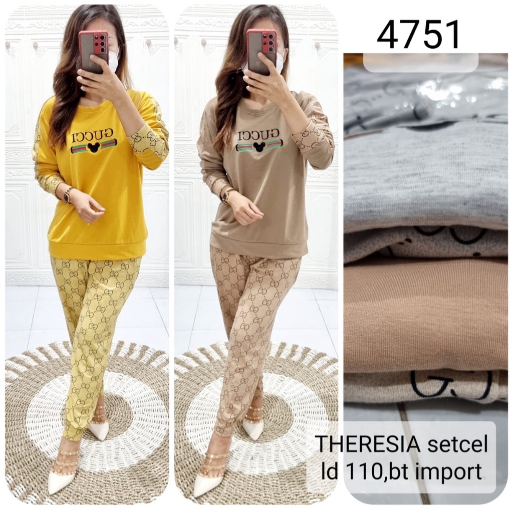 Setcel PP Theresia Jumbo LD 110 Motif Bordir Guc*ci Mickey