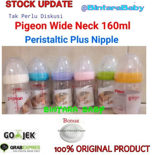 Botol Susu Pigeon Wide Neck Newborn Baby Bottle Softtouch Nipple Peristaltic Plus / Botol Susu Anti Bingung Puting Original Pigeon