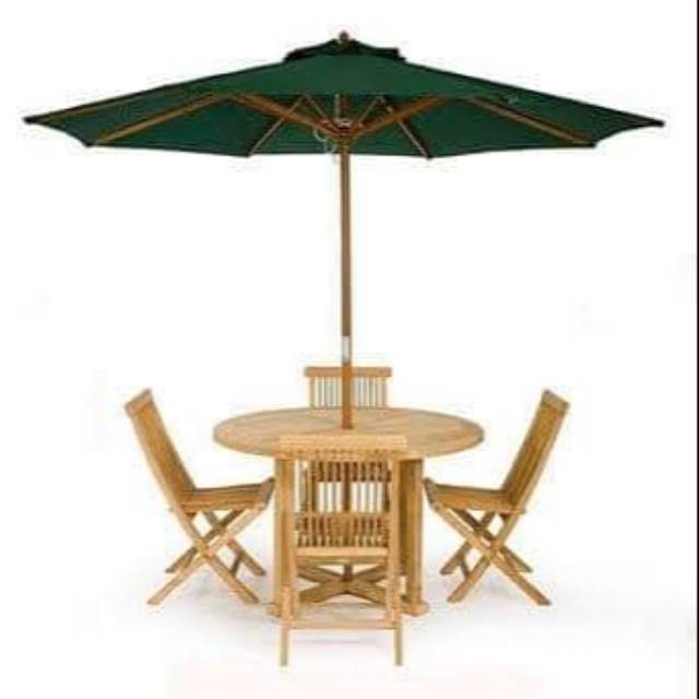 Kursi Taman / Kursi lipat meja taman outdor kayu jati mentah