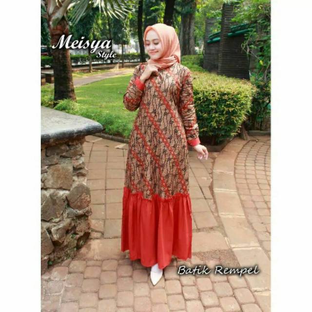 [READY] Longdress Batik Jumbo / Gamis Batik / Daster Muslim Bahan Rayon Rotari PT Sritex