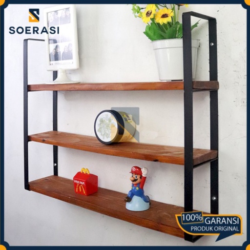 - buku Limited make Cokelat ambalan dinding dekorasi kayu besi Jual rak 3 FUJI hiasan dan up 30Cm