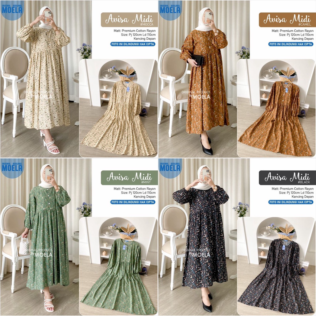 MIDI AVISA ld 110cm by ORIGINAL MOELA fashion premium cotton rayon berkancing BUSUI friendly JEVELA 