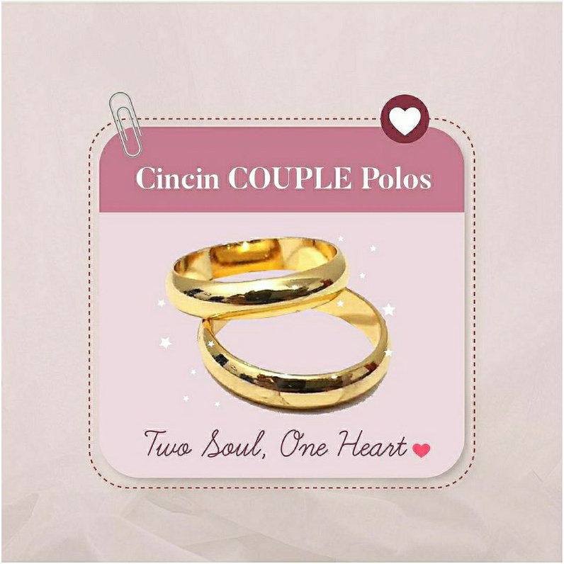 Cincin Titanium/Couple Perhiasan Lapis Emas A2684_4