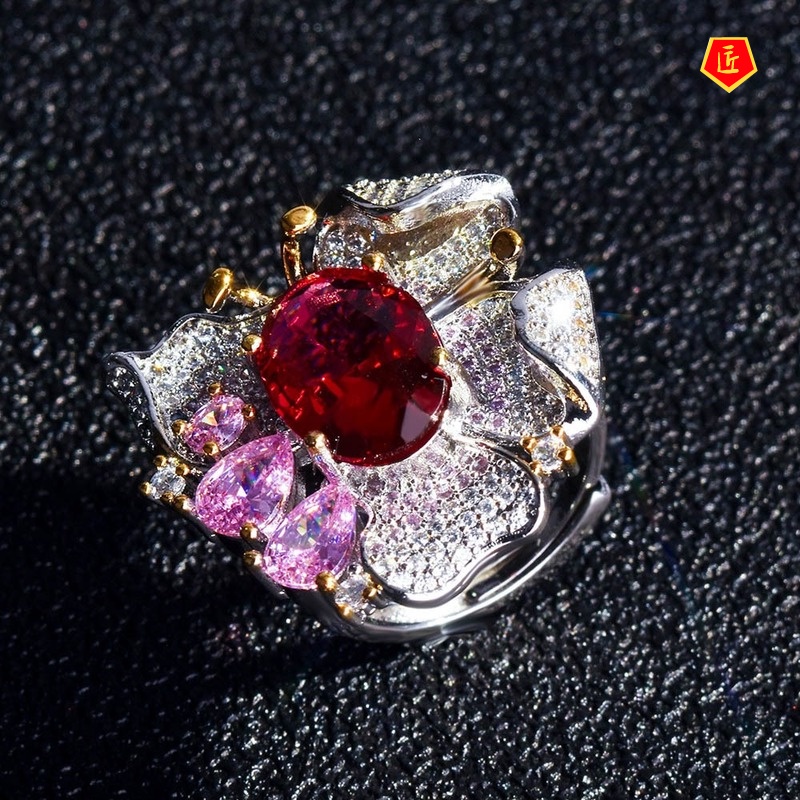 [Ready Stock]Luxury Pigeons-Blood Ruby Pendant Elegant Fashion