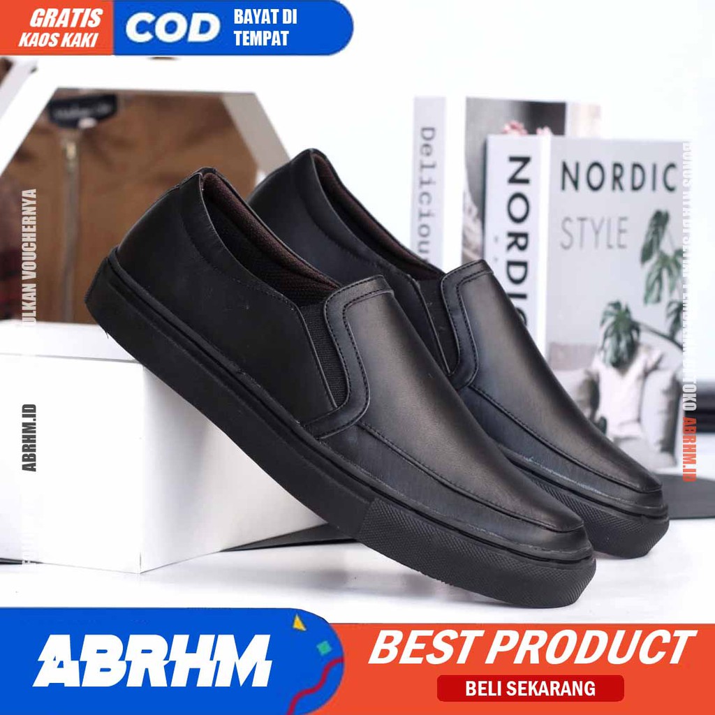 ABRHM x JIMAN Sepatu Kasual Pria Sepatu Kerja Pria Kantor Sepatu Pria Casual Cowok / Cowo Sepatu Casual kekinian Santai Gaya Keren Original Terlaris