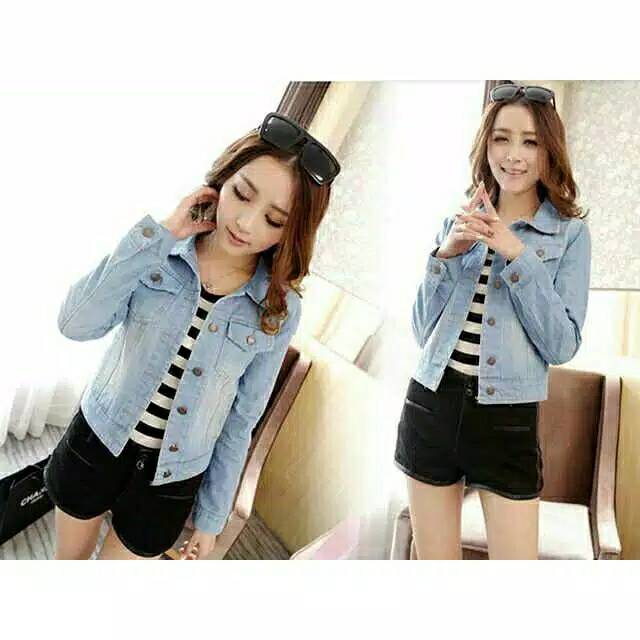 Jaket jeans washed wanita