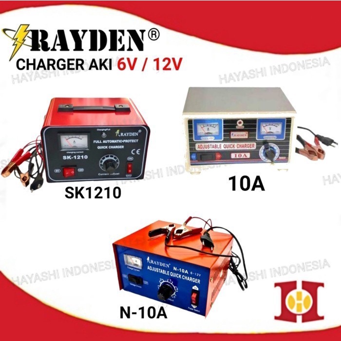 Alat Cas Charger Aki Accu Kering Basah 6V 12V Motor Mobil Truk