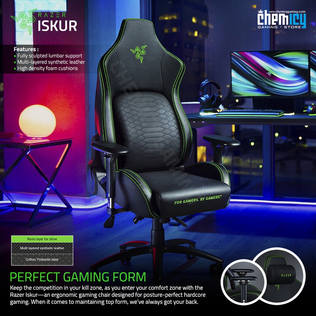Razer Iskur Ergonomic Gaming Chair Kursi Gaming Shopee Indonesia