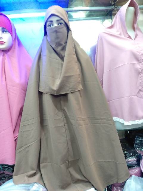 Jilbab wolpeach jumbo + niqab