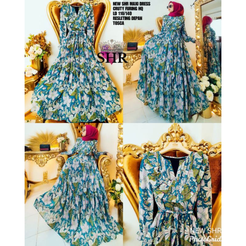ready Maxi dress SHR ORI bhn ceruty+furing