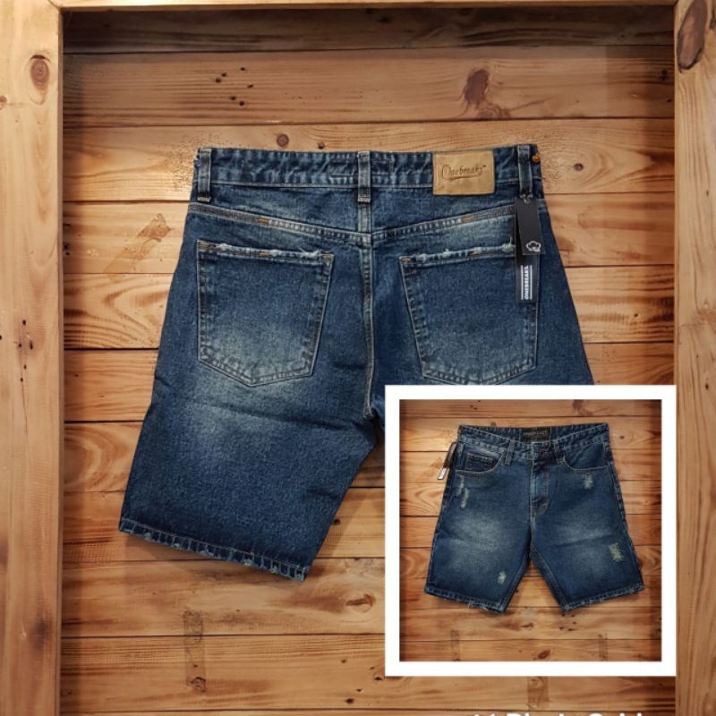 ONEBREAKS SHORTPANTS DENIM RIPPED / CELANA JEANS PENDEK /CELANA ONEBREAKS PENDEK RIPPED / CELANA JEANS PENDEK RIPPED / CELANA PENDEK ONEBREAKS WASHING RIPPED / PENDEK RIPPED