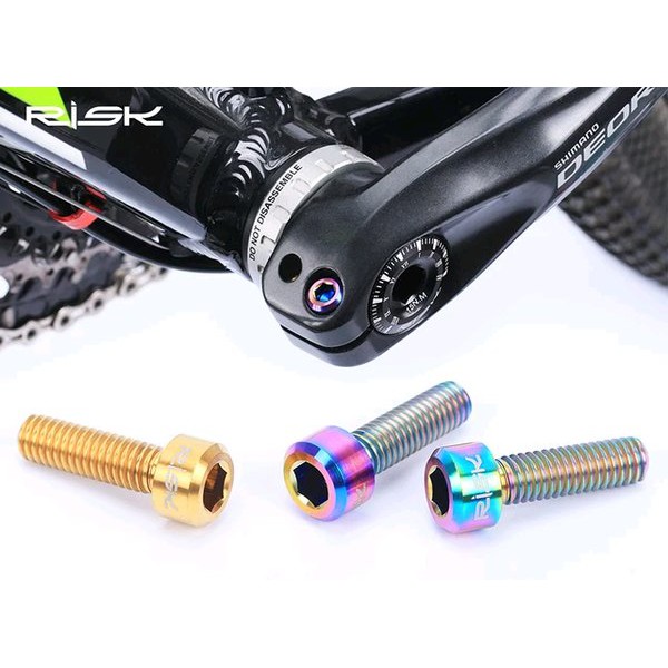 Risk Titanium Bolt Arm Crank Hollowtech 2 Size M6x20mm - Baut Titanium Arm Crank HT 2 Sepeda Lipat