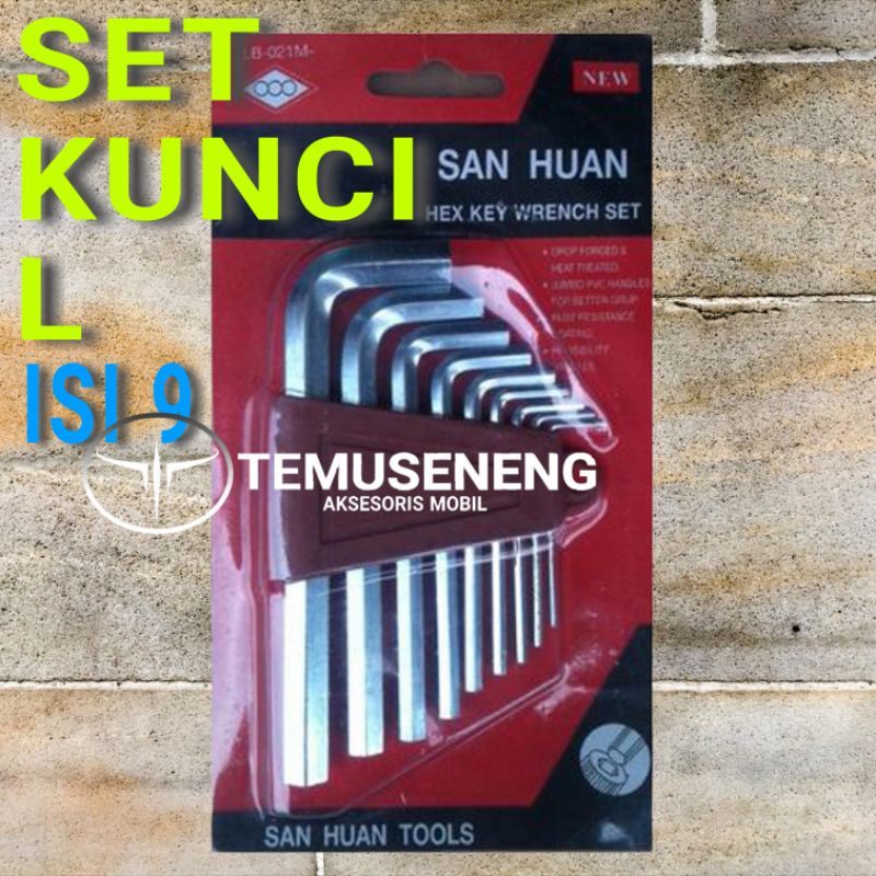 Isi 9 Set Kunci L Medium Bagus 9In 1 Hey Key 1.5 2 2.5 3 4 5 6 8 9 10 Mm Hex Key Bengkel Mobil Motor