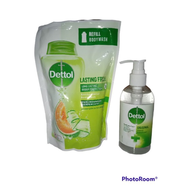 dettol body wash 410mL bonus sanitizer 200mL pump