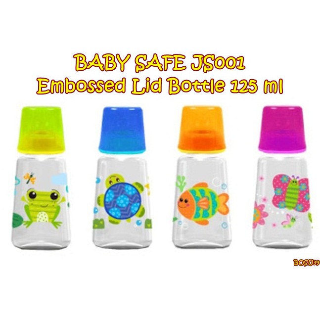 BABY SAFE EMBOSSED LID BOTTLE JS001 125ML / BOTOL SUSU