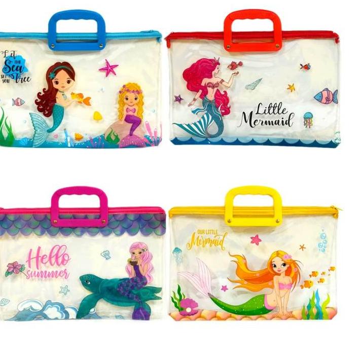 

Siap Kirim.. Map File Folder Zipper Karakter Mermaid/MSP-F2-4/1 Pcs