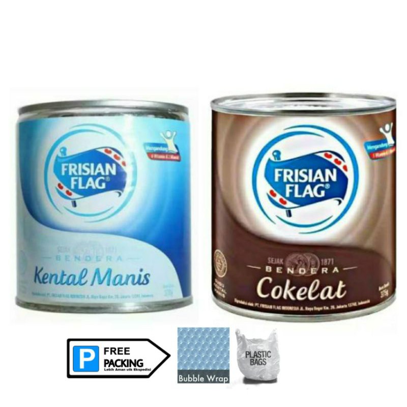 Susu Bendera Kental Manis Frisian Flag Kaleng 370gr Putih / Cokelat TOP