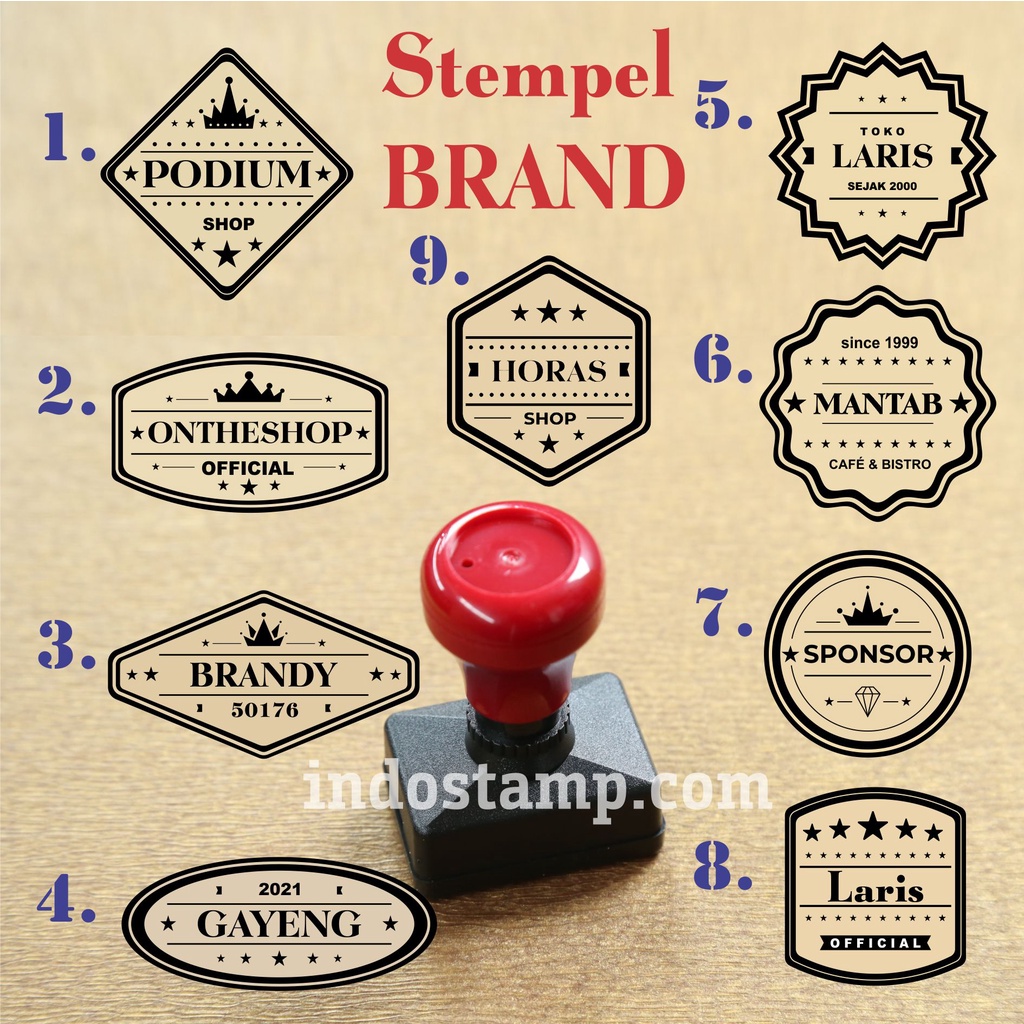 

stempel classic 2 brand logo desain vintage retro flash stamp indostamp