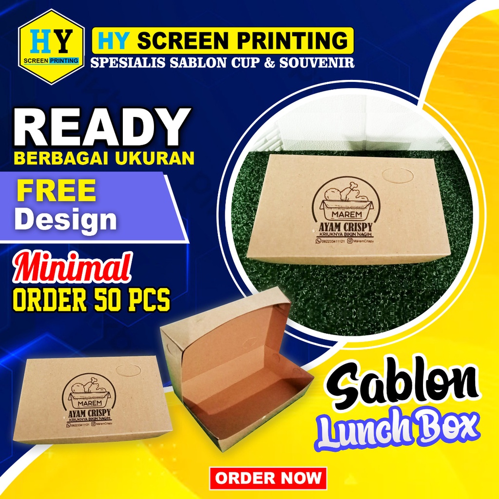 Lunch box Sablon Custom I Free Desain