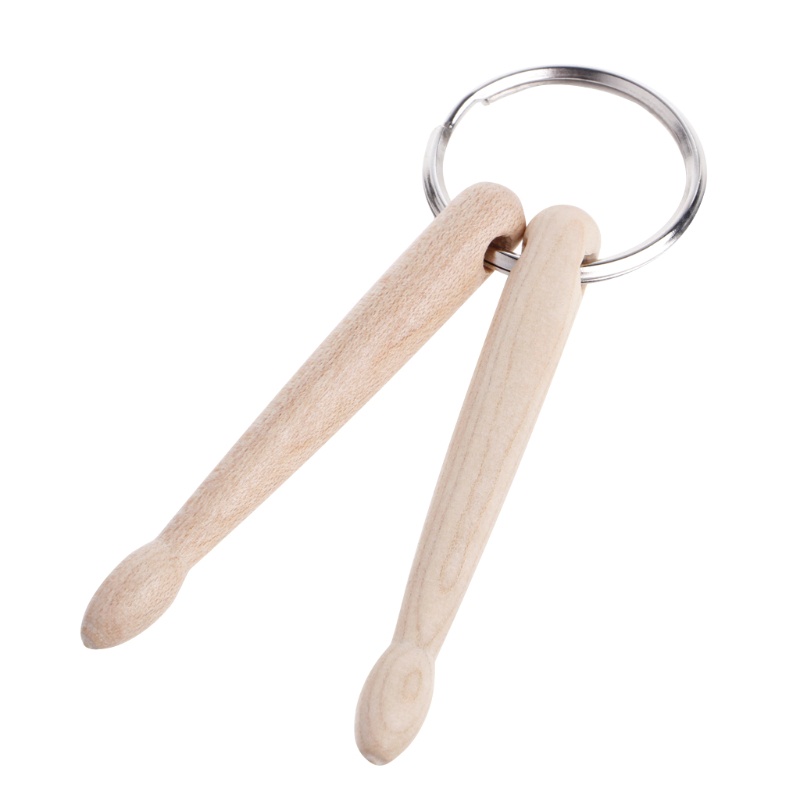 SIY  Mini Drum Sticks Keychain Wood Drumsticks Key Ring Chain Keyfob Percussion Gift