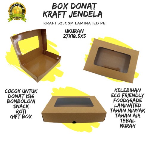 

Kotak Donat Kue isi 6 Kraft Jendela - Per 10 Pcs