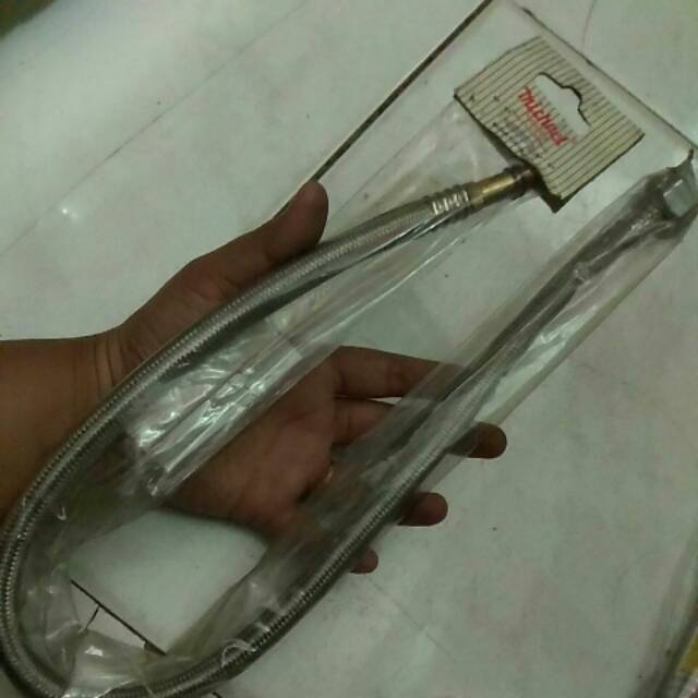 Selang air panas selang flexsible selang air anyaman micheal 60 cm anyaman ujung drat dalam colokan