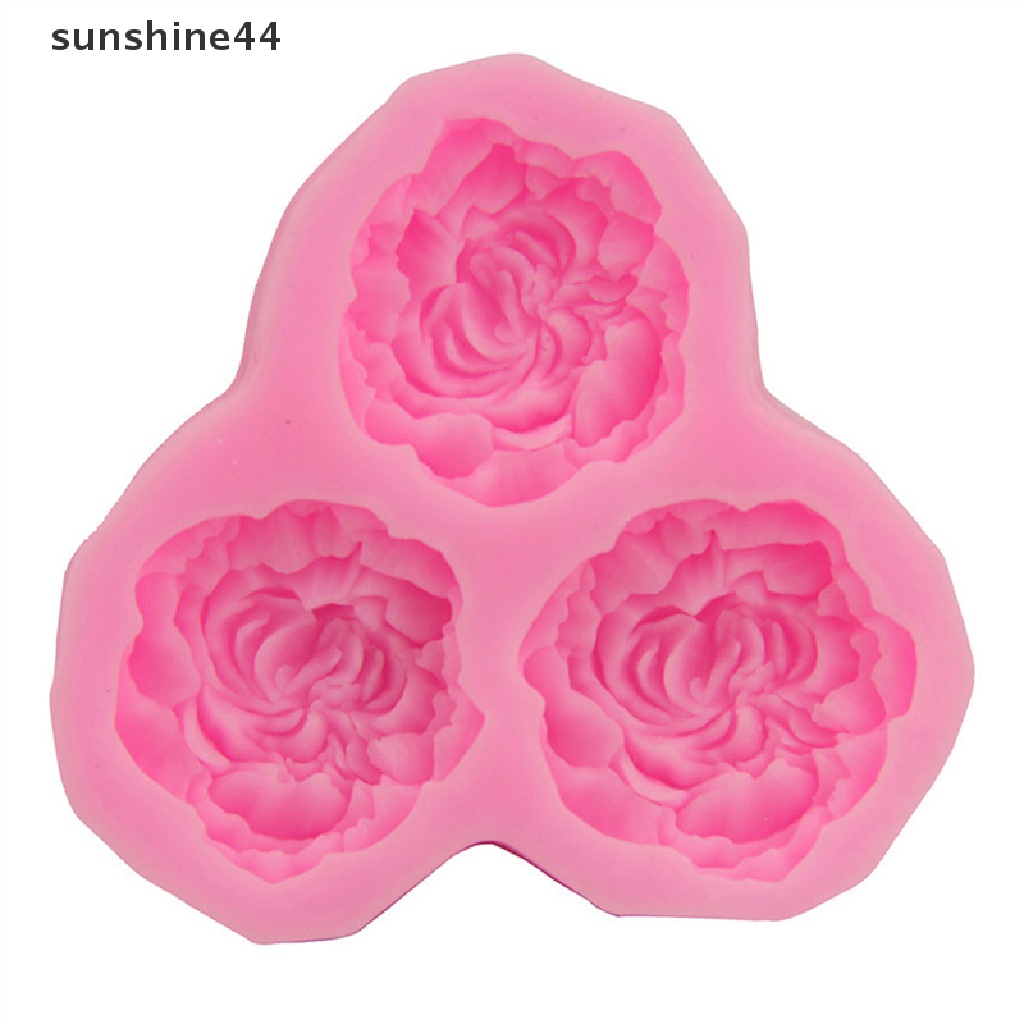 Sunshine Cetakan Kue / Cupcake Bentuk Bunga Peony Bahan Silikon