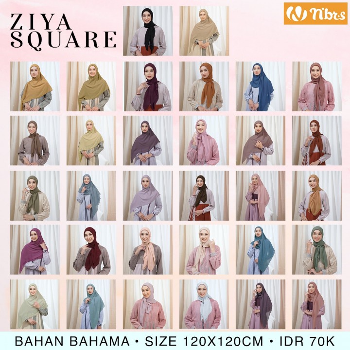 Jilbab Segi Empat Nibras ZIYA SCARF 120 CM Jilbab Segi Empat Terbau Jilbab Nibras Terbaru
