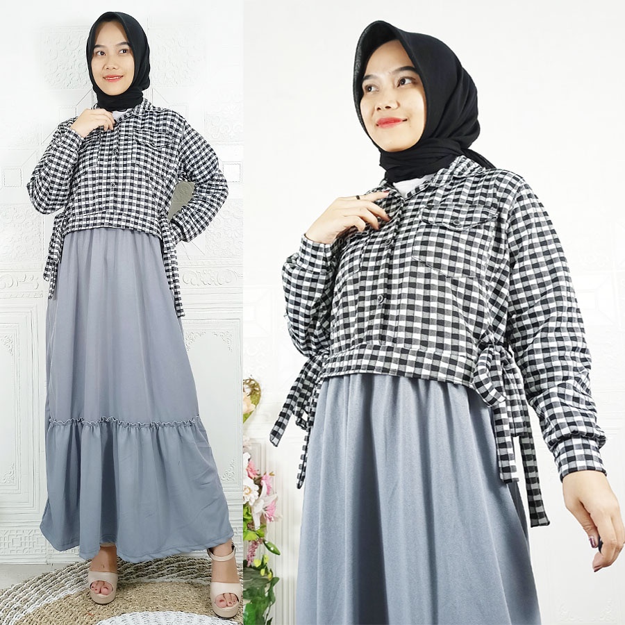 DRESS SHEILLA ROMPI TASYA OUTER KOTAK CARLINA FASHION