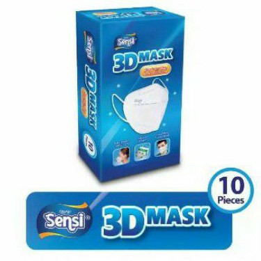 Masker sensi 3D mask earloop 4ply 1 kotak isi 10 pcs warna random