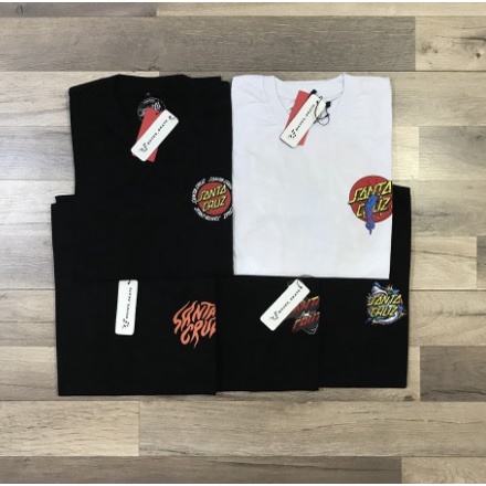 KAOS SANTA CRUZ FONT OF SHARKS WHITE & BLACK AUTHENTIC