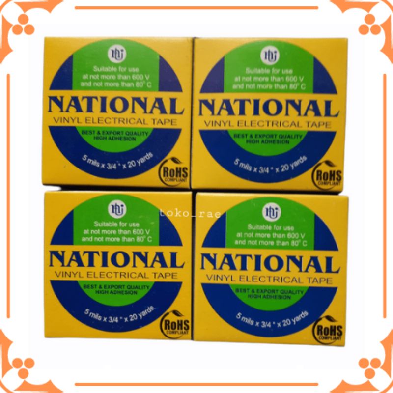 

Isolasi Kabel Listrik Hitam National Solasi Selotip Electrical Tape
