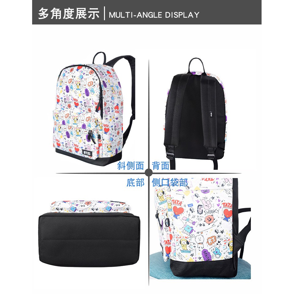 BTRA [READY INDO] tas ransel backpack tas sekolah kanvas pattern kartun