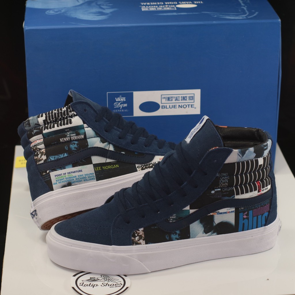 Sepatu Premium Import Vans Sk8 High x DQM Blue Note Record