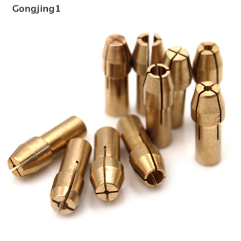 Gongjing1 10Pcs Mata Bor chuck Kuningan shank 0.5-3.2mm 4.8mm Untuk Alat rotary