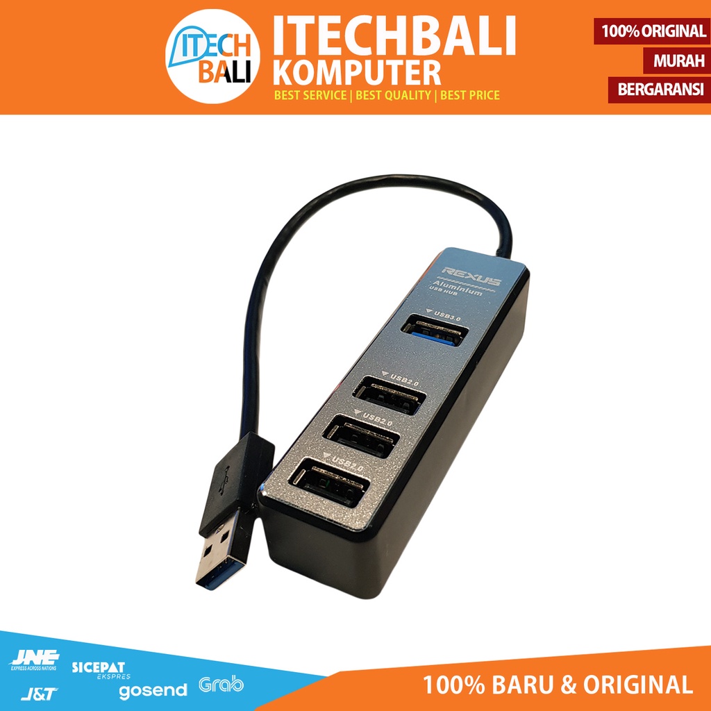 USB HUB REXUS RXH-329 4Port With USB 2.0 &amp; 3.0 Original | ITECHBALI