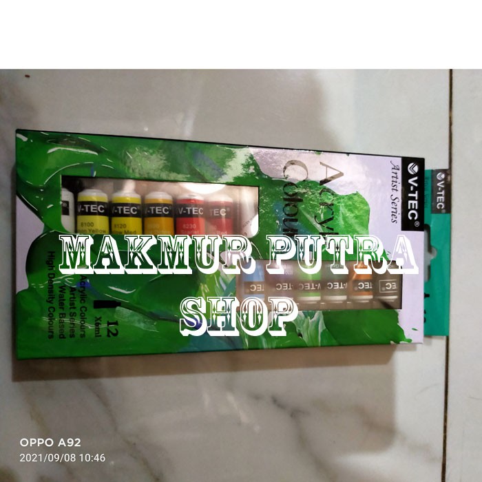 

Cat Akrilik / Acrylic Paint Set 12 Warna Vtec 12 Warna