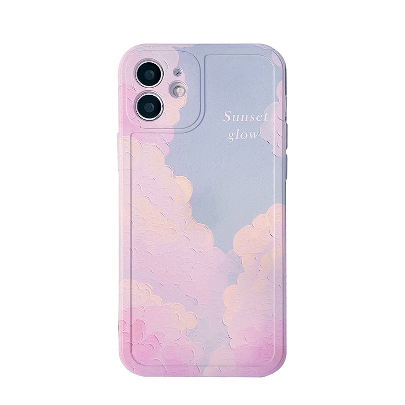 IPHONE Casing Soft Phone Case Warna Pink Biru Langit Gradasi Hola Dyeing Untuk Iphone7 8 PLUS X XR XS 11 12 13 14 MINI PRO MAX SE 2020