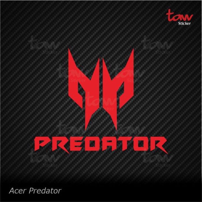 Acer Predator Logo Cutting Sticker Stiker mobil motor laptop PC sepeda - 5x4 cm, Hitam