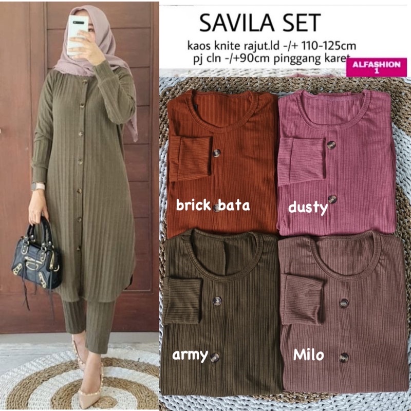 Savila Set - SetCel Knit Rajut Setelan Wanita Rajut LD106+ / 331-6878