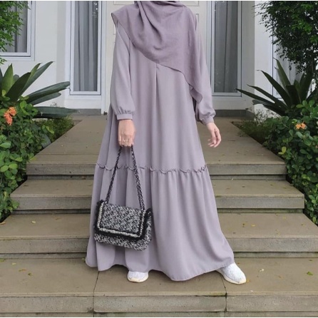 Jovinna Dress Maxi Gamis Jumbo Busui Size 5L XXXL XXL XL L M S | Matt ITY Crepe