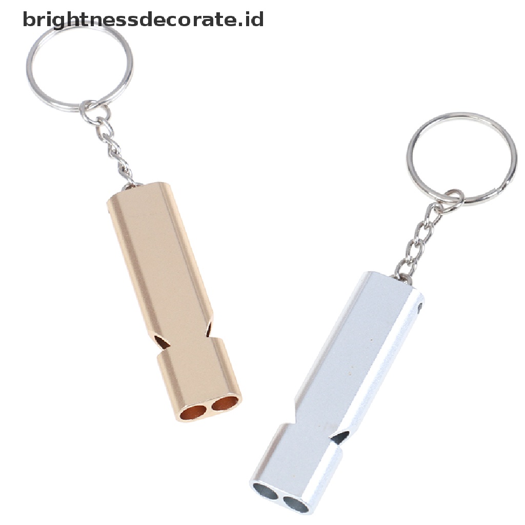 [birth] Alloy Aluminum Emergency Survival Whistle Outdoor Camping Hiking Tool W/Keychain  [ID]