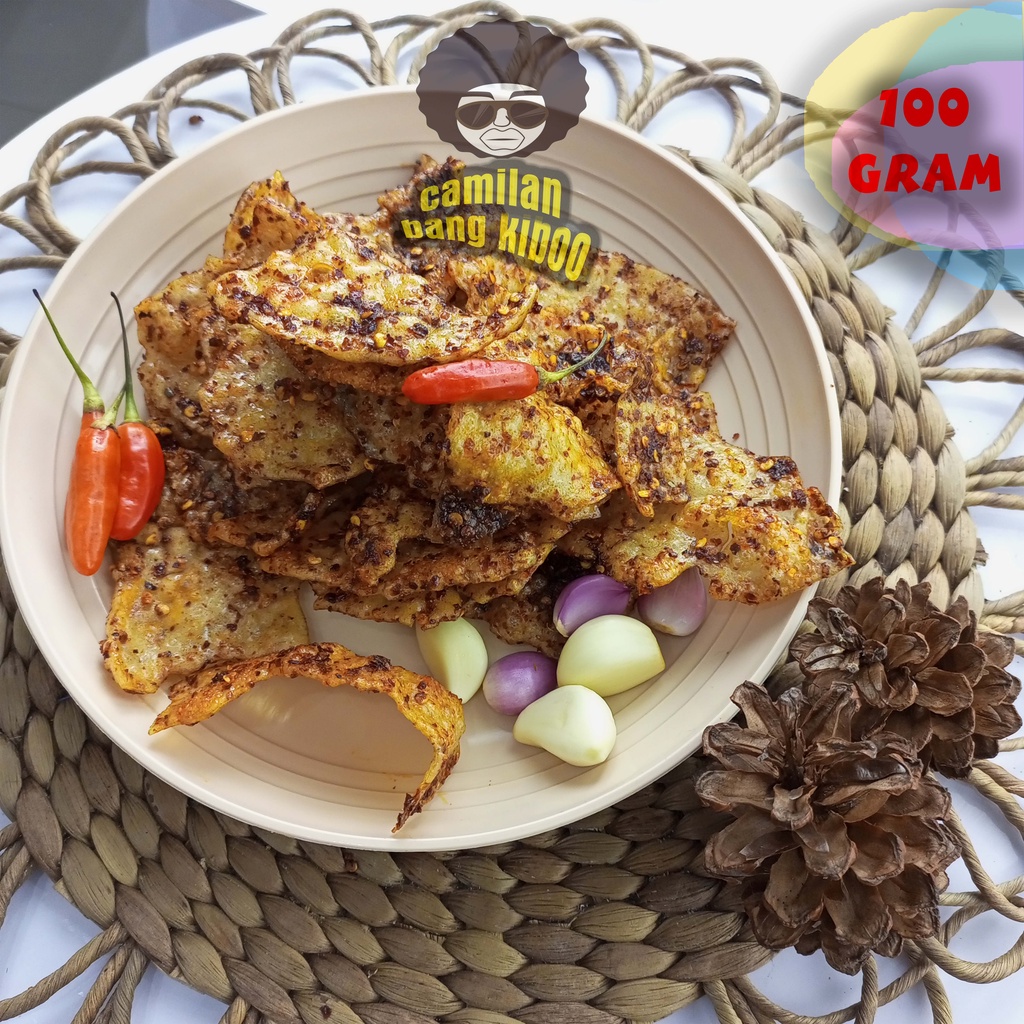 

CAMILAN PEDAS - KERIPIK ELOD KACA PEDAS kripca DAUN JERUK 100 GRAM