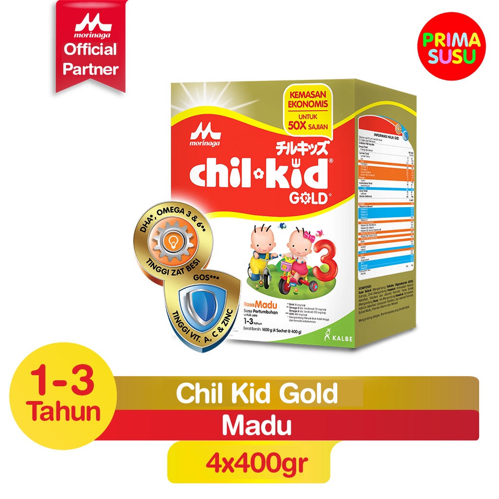 Chil Kid Gold 3 1600 Gr, Madu, Vanila Dus Utuh