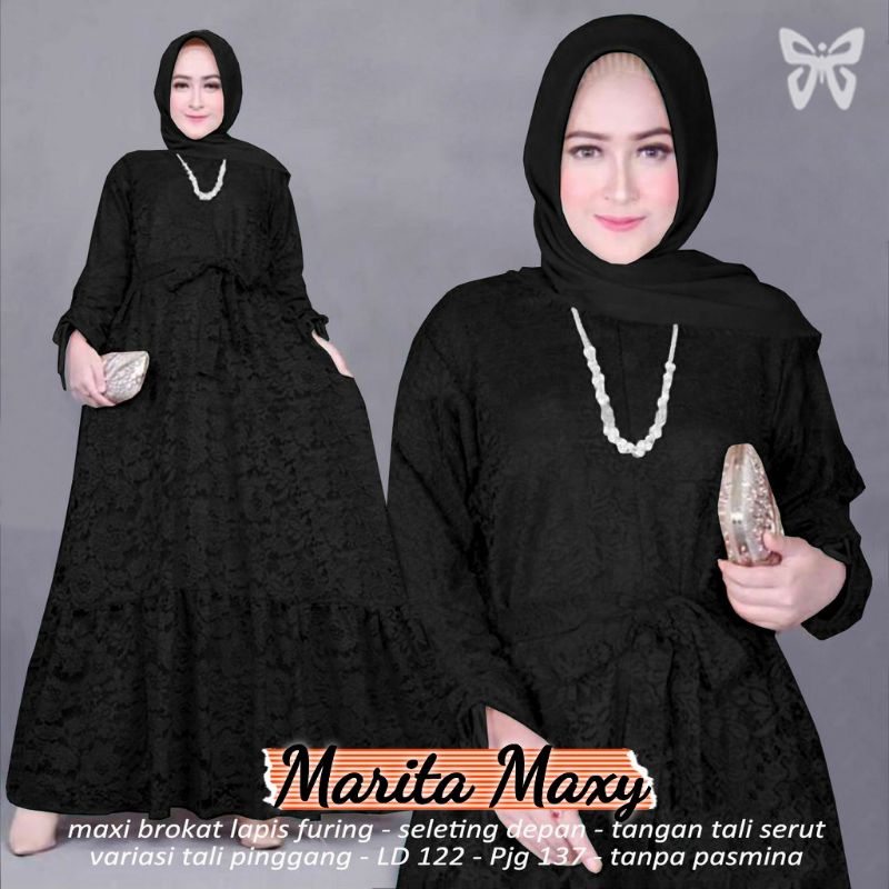 BAJU GAMIS MAXY MAXI BUSUI DRESS PESTA KONDANGAN NIKAHAN BRUKAT BROKAT WANITA MUSLIM BARU NEW L XL 3