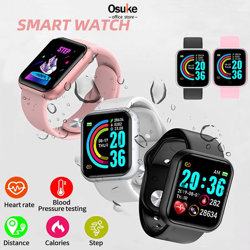 smartwatch sport tahan bluetooth smart watch pelacak kebugaran gelang pedometer heart rate
