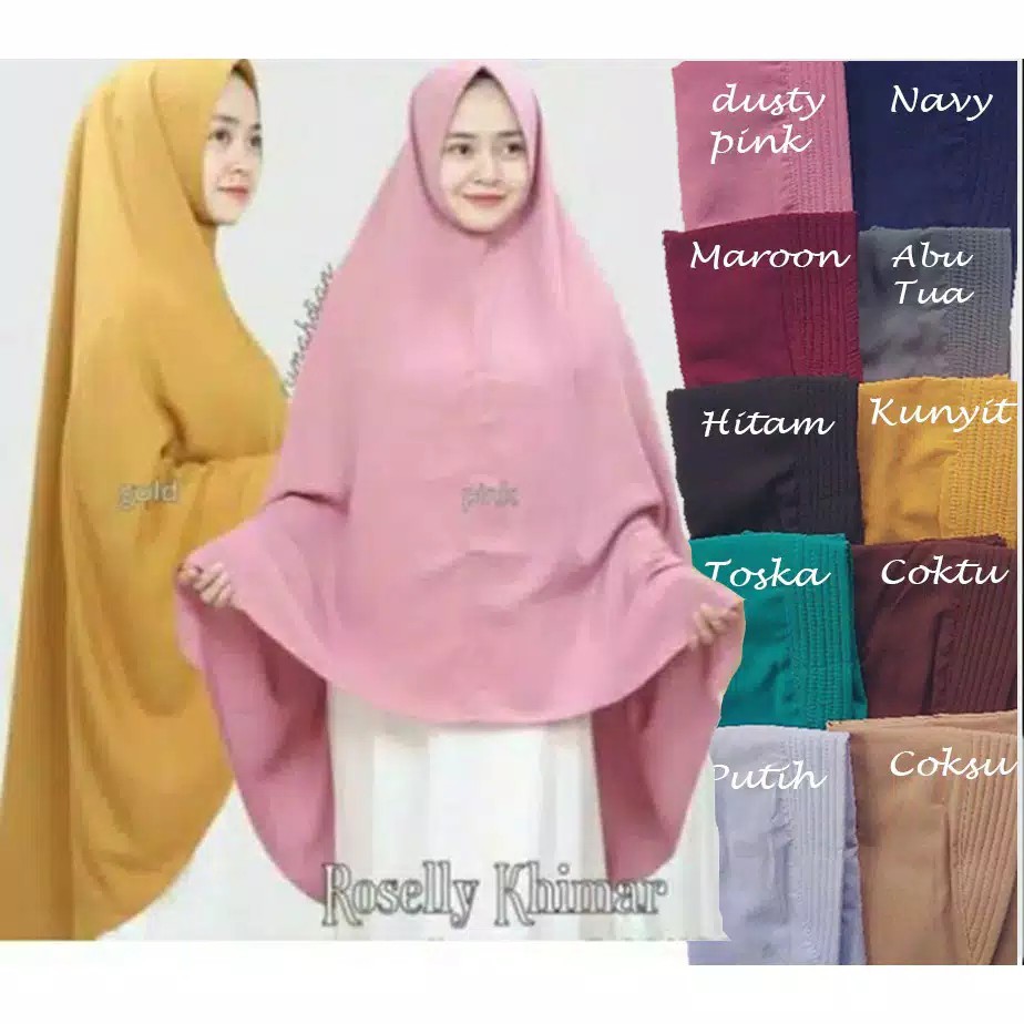 Hijab xxxl roselly jumbo non pet syari jilbab big super khimar wolfis  jumbo tanpa pet